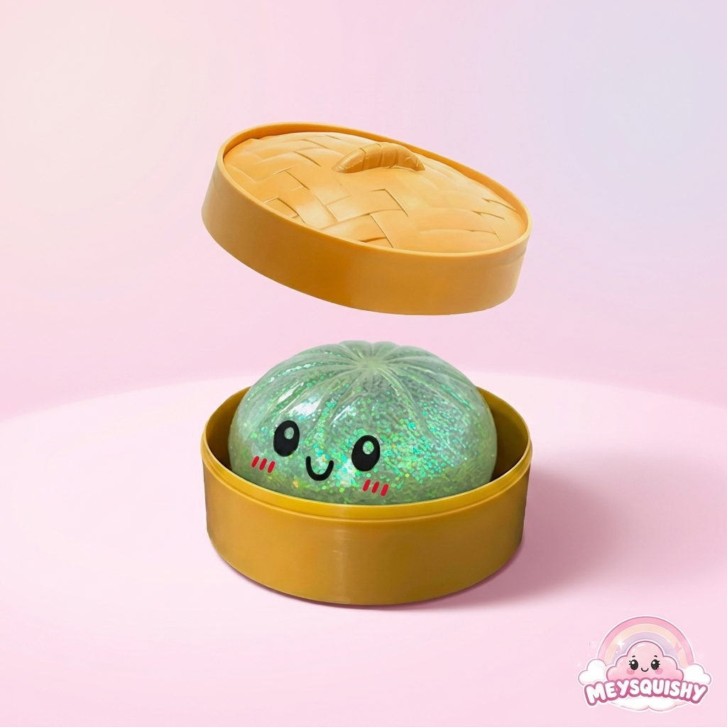 Dumpling Scintillant Kawaii MEYSQUISHY - Vert (shooting pro)