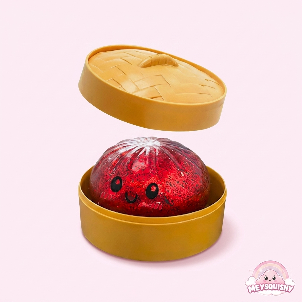 Dumpling Scintillant Kawaii MEYSQUISHY - Rouge (shooting pro)