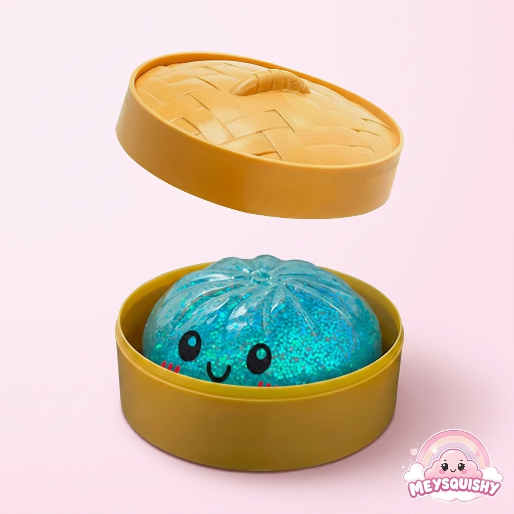 Dumpling Scintillant Kawaii MEYSQUISHY - Bleu (shooting pro)