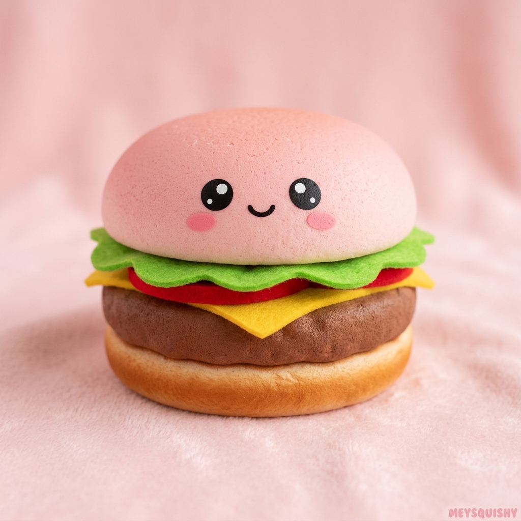 Squishy Jumbo Kawaii Gourmand MEYSQUISHY - Burger Rose